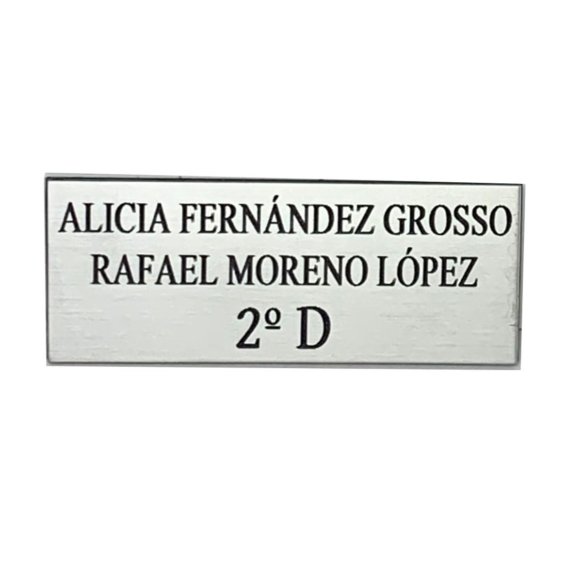 Personalised Letterbox Plaque Engraved Letterbox Plaque, Customisable Plastic Plate with Names and Floor, Enter Your Text and Select Size (Silver)