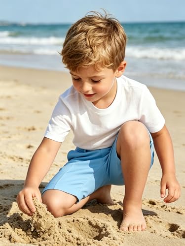 Image of Boy Shorts Kids Stretch School Uniform Clothes Flat Front Dress Casual Shorts with Pockets for Summer