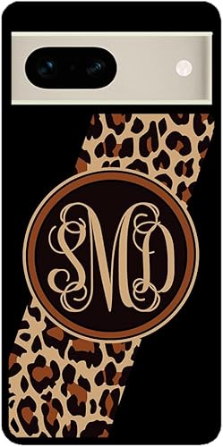 Miniatura 2 de Leopard Animal Skin Script Monogram Black Rubber Phone Case Compatible With Google Pixel 10, 10 Pro, 10 Pro XL, 9a, 9 Pro, Pixel 9, Pixel 9 Pro XL,