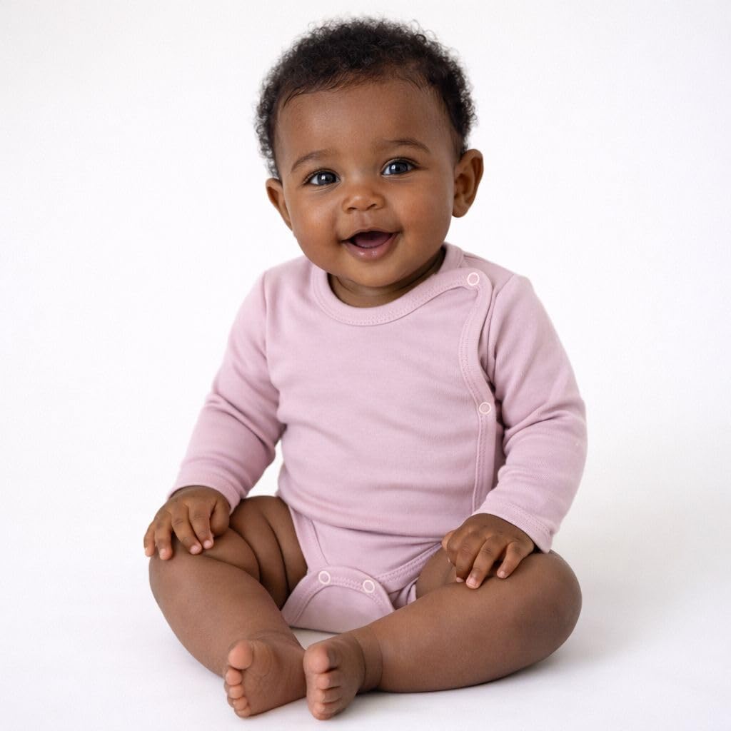 Wickelbody Langarm Langarmbody Wickelbodies Baumwolle - 3