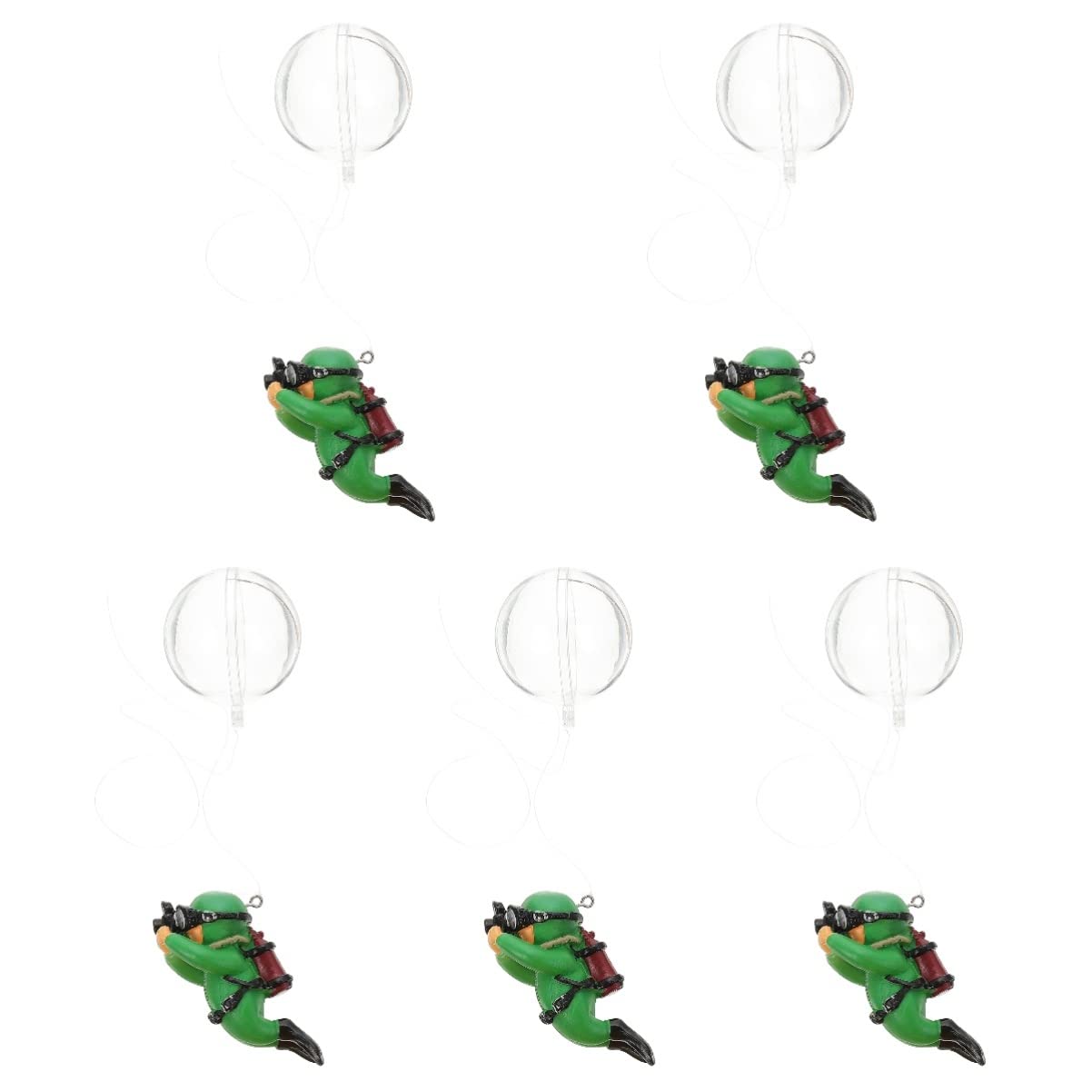 5 Pièces Plongeur D'aquarium Accessoires D'aquarium Décoration Flottante D'aquarium Décoration Flottante pour Aquarium Figurines Mini Nageurs Gros Homme Vert Fantoche PVC Char