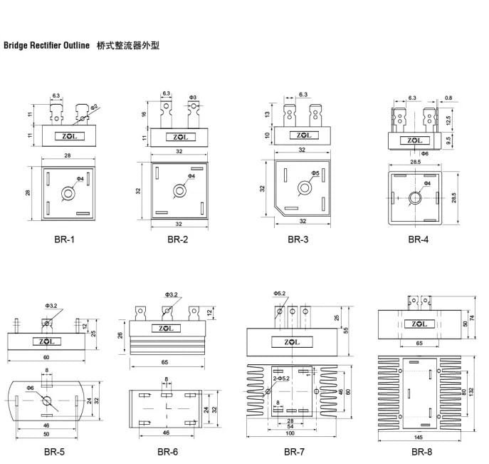 RKVKHFJ Three Phase Bridge Rectifier SQL60-12 Brass Terminal