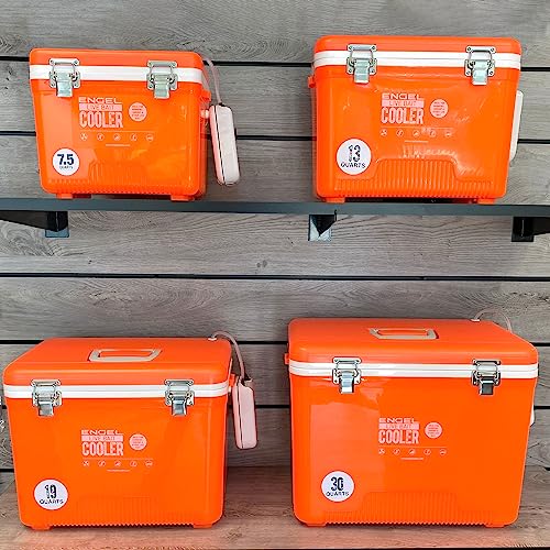 Image of Engel Live Bait Cooler Box with 2nd Gen 2-Speed Aerator Pump - Portable Fishing Station & Minnow Bucket for Shrimp & Other Live Fish with Aerator - ENGLBC-N
