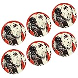 Juego de 6 posavasos para perros, divertidos y estéticos dálmatas, graffiti, animales, rojo, beige, PVC, a prueba de agua, protección para escritorio, patio, mesa, hotel, sala de estar, oficina