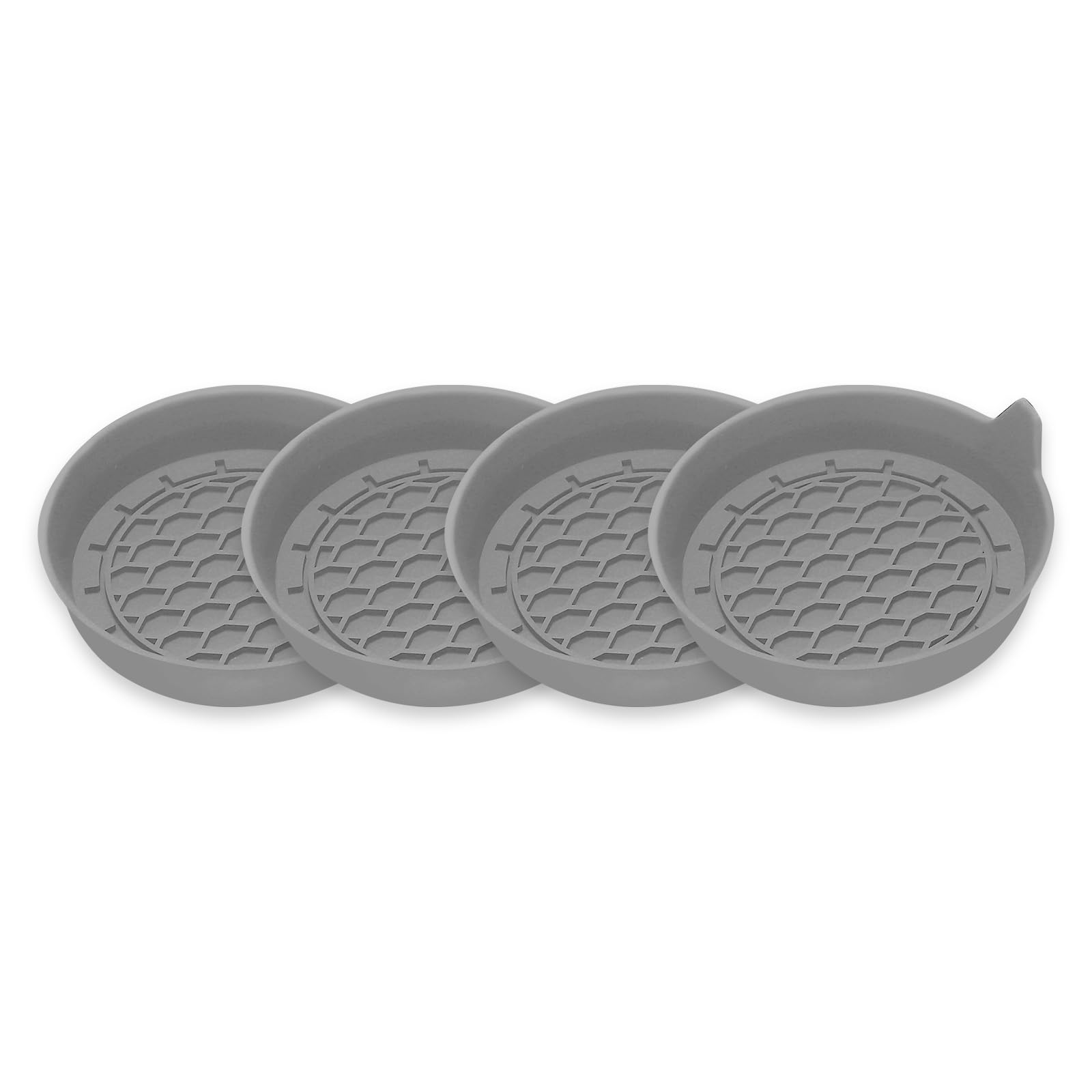 Car Cup Coaster, Silicone Universal Cup Holder Insert with Wonderful Box, Non-Slip Car Cup Holder Coasters, Car Accessories Interior Sets for Women and Men, 4 Pack Grey
