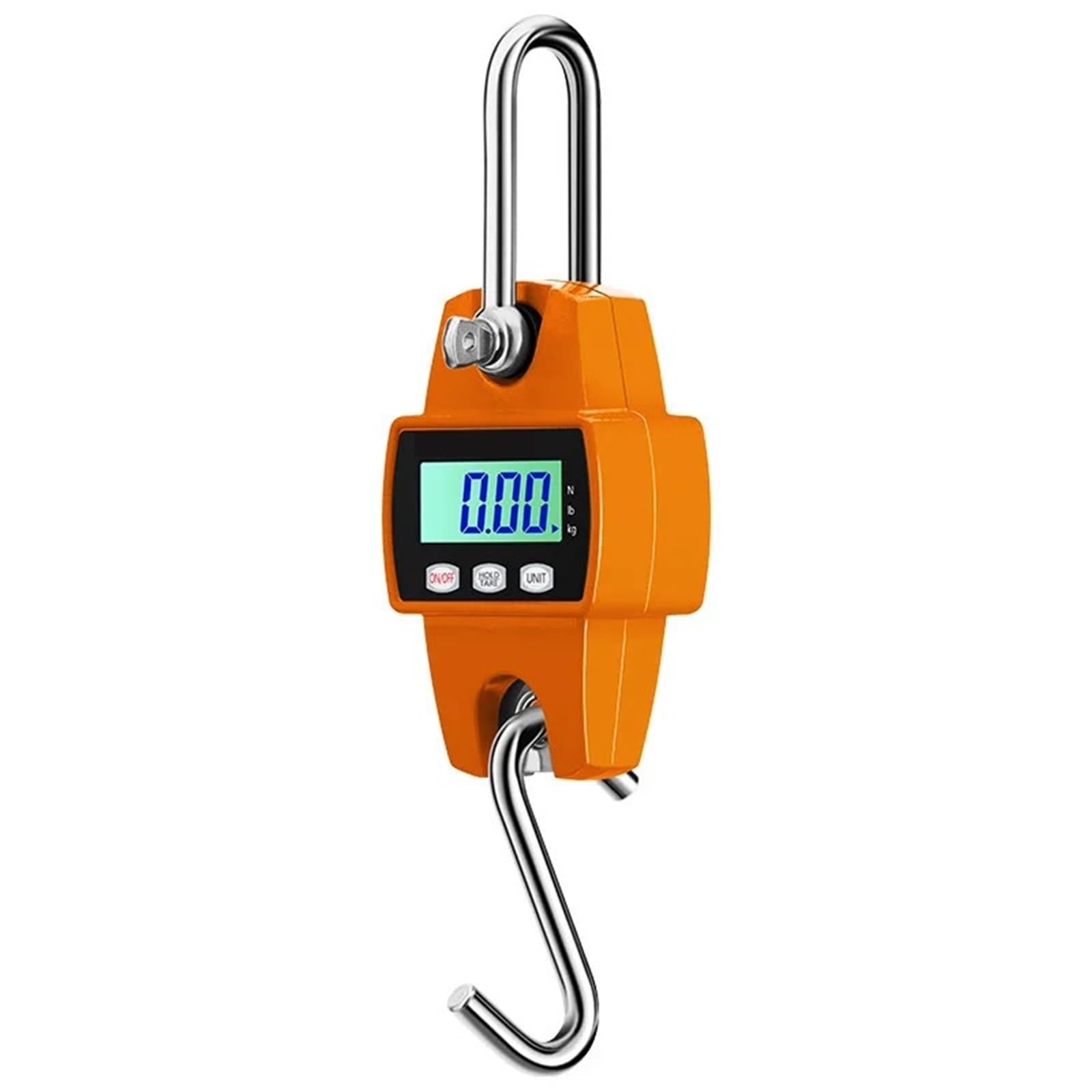 Zklgs Oranje Hanging Scale, 300Kg Crane Scale Electronic Stainless Steel Hook Hanging Scale Portable Scale Kg/Lb/N(Oranje)