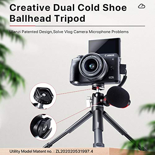 ULANZI U-Vlog Compact Camera Vlog Tripod Set, Mini Ball Head Hot Shoe Adapter w Cold Shoe Mic Light Stand Lightweight Handle Grip for Gopro/DJI Osmo Action/Pocket/Sony/Canon/Nikon DSLR Camera