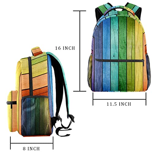 Bolsos de hombro para viajes y excursiones con estampado madera del arco iris 2