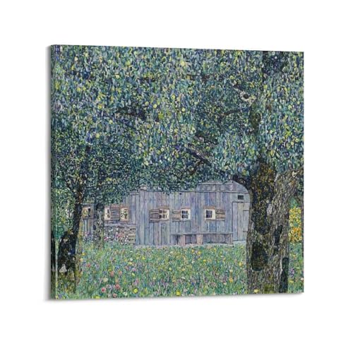 Ferme en Haute-Autriche toile Klimt 50x50 pour illuminer un salon contemporain