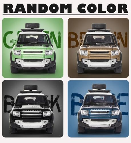 Image of Diecast Range Rover Defender Model - 1:32 Scale SUV Toy with Light & Sound, Alloy Off-Road Car for Kids & Collectors, Realistic Pull-Back Vehicle, Gift for Boys & Car Lovers (Green)