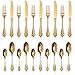 ZCF 24-Piece Gold Flatware Silverware Set,18/10 Heavy Duty Stainless Steel Flatware Service for 6,Cutlery Include Knife/Fork/Spoon/Coffee Spoon,Mirror Polished, Dishwasher Safety