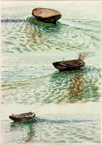 Toile Trois dériveurs de Charles Napier Hemy, une peinture moderne haut de gamme pour grand salon