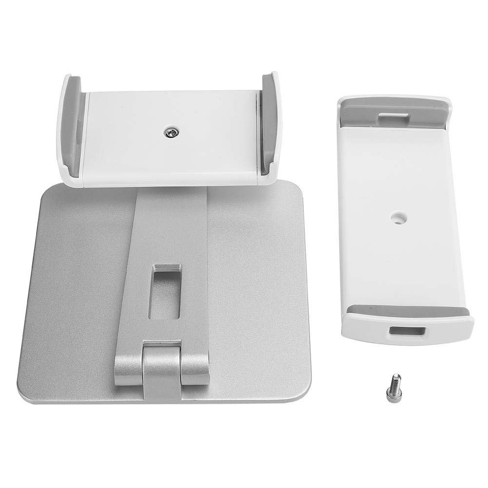03 Supporto per tablet, supporto per clip per telefono pigro universale resistente, metallo pieghevole in lega di alluminio con supporto di base stabile per telefoni e tablet da 4 a 14 pollici