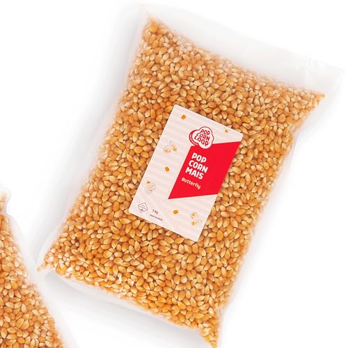 Popcornloop ® Premium Popcornmais 'Butterfly' 5kg für Popcornmaschinen Kinopopcorn Beste Gold Qualität Vegan Glutenfrei Ohne Gentechnik