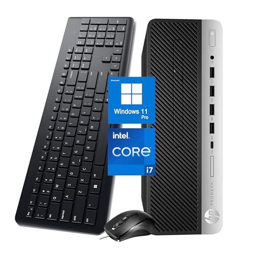 HP ProDesk 600 G5 SFF Computer PC, Intel Core i7-9700, 8GB RAM, 256GB SSD, 4K Supported, Keyboard & Mouse, WIN11 Pro i5 Desktop, USB WiFi, Bluetooth (Renewed)
