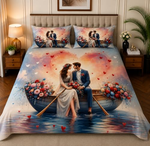 Image of 7D Digital Printed King Size Bedsheet | 240TC Premium Cotton Feel Microfiber with 2 Pillow Covers | Soft Breathable & Wrinkle Free Bedding Set | (Graphic7d, King Size-225x250CM)