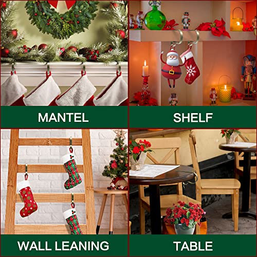 Kogostar Christmas Stocking Holder For Mantle Set Of 4, Non-Slip Christmas Stocking Hangers For Fireplace Mantle, Multi-Uses Adjustable Mantle Clip Holder Hanger #TOP5