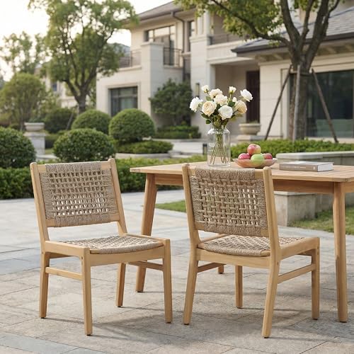 Christopher Knight Home Elwin Acacia Wood Dining Chairs Set of