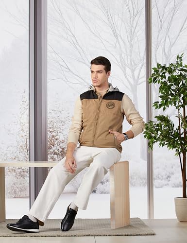Image of Max Men Polyester Colorblocked Hooded Standard Length Puffer Jacket