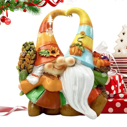 Gartenzwerge Dekoration Für Haus - Herbstdeko Gartenzwerg - Harz Figur Saisonale Herbstdekoration Für Tisch Innen Außen Garten