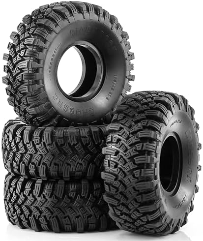 INJORA Pneus RC King Trekker 0,7 35 x 14 mm pour 1/30 Axial SCX30 (T7014
