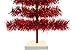 18in Red Tinsel Christmas Tree Artificial Flame Resistant Branches Indoor Outdoor, Stand Included 1.5FT