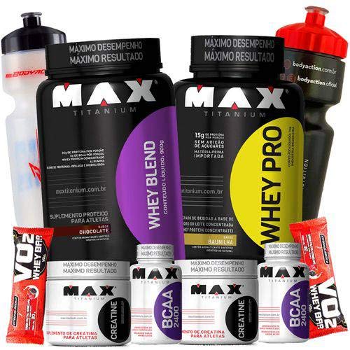 Whey Blend 900g Com Albumina+Wey Pro 1kg Puro Concentrado 2x Creatina 2x Bcaa 2400 Copo wai wei