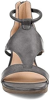 2021 Estate Nuovo Sandali con Plateau Donna,Sandali Donna Estivi Wedge Mare con Zeppa,Sandali con Tacco con Cinturino Caviglia a Piedi Nero Marrone Cachi