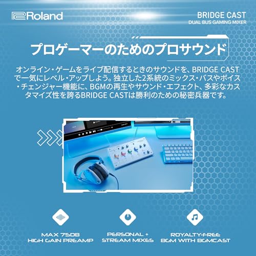 ローランド Roland BRIDGE CAST/ゲーミングDACアンプ/オーディオインターフェース/配信/ゲーミングミキサー/オーディオミキサー/Mac/Windows/ブリッジキャスト/アイスホワイト/Ice White