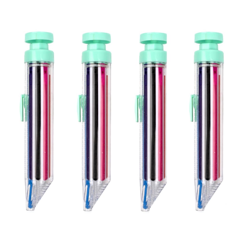 8-in-1 Retractable Rotating Crayon 15cm/5.91in Push Style Colored Graffiti Pens Painting Pencil Tool for Artists DIY Art Writing Drawing (4PCS, Green)