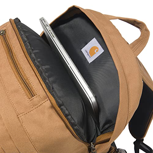 Carhartt 35L Triple-Compartment Backpack, Durable Pack with Laptop Sleeve and Duravax Abrasion Resistant Base, Carhartt Brown3