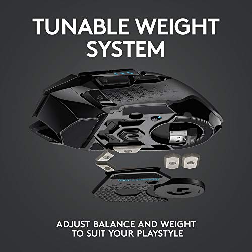 Logitech G502 Lightspeed Wireless Gaming Mouse with Hero 25K Sensor, PowerPlay Compatible, Tunable Weights and Lightsync RGB - Black by Logitech G - Image 8