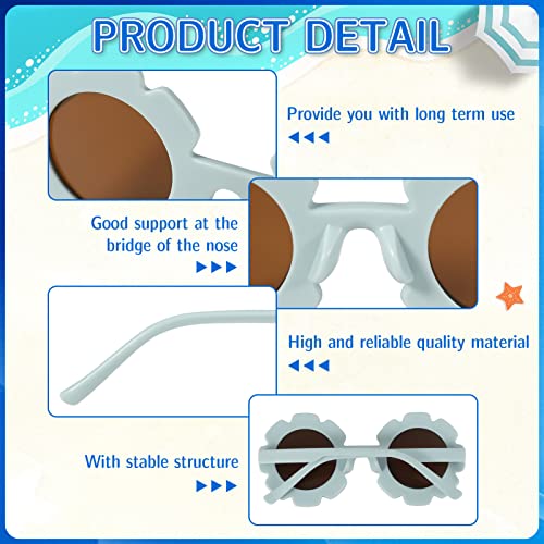 DragonflyDreams Sunglasses for Kids, 8/16 Pack Flower Sunglasses Cute Round Glasses Colorful Kids Fashion Eyewear2