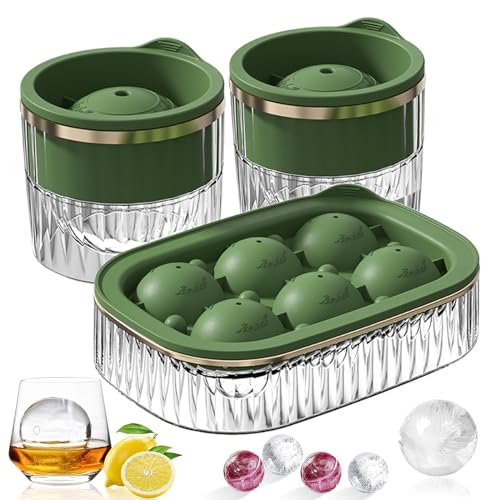 Molde redondo para cubos de hielo con tapa y silicona miniatura 1