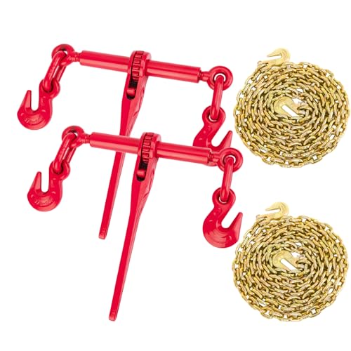 Fahkns 132754-LTMHE Ratchet Chain Binder 2Pcs,1/4 Inch To 5/16 Inch Heavy Duty Load Binders cover