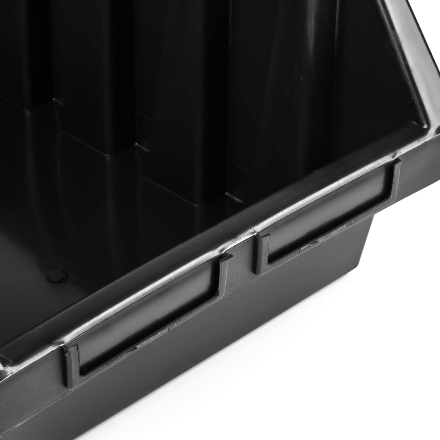 botle 5 Scatole Impilabili Contenitori Impilabili Plastica, per Officina, 50,5 x 32,5 x 19 cm, Colore Nero