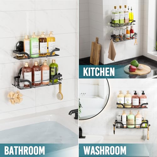 image for TAILI Shower Caddy Suction Cup 2 Pack, Heavy Duty Bathroom Basket, Bat