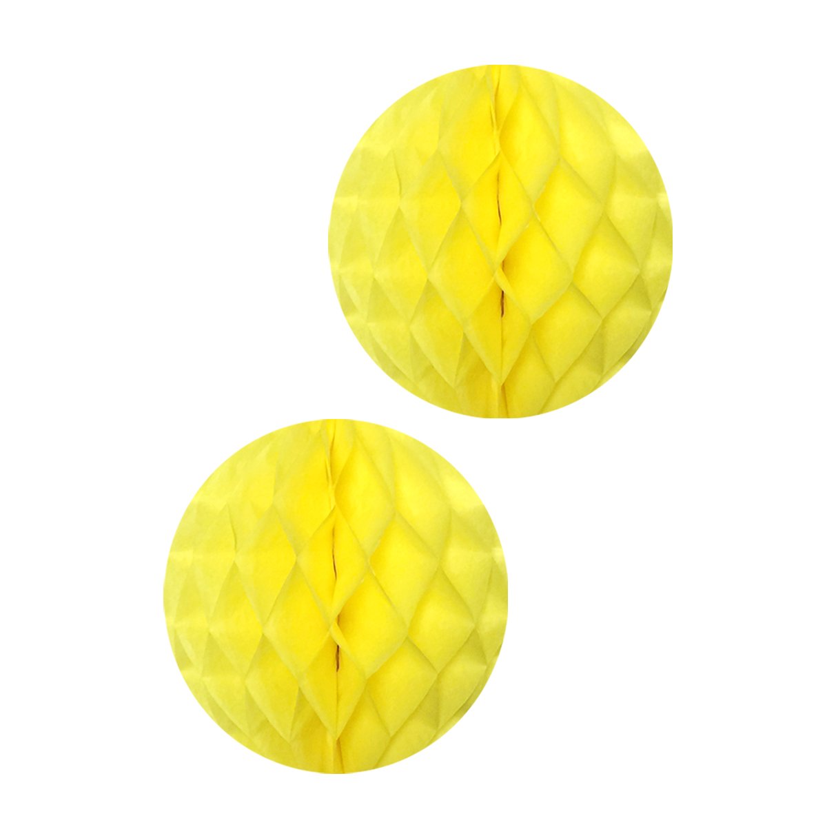 Wrapables 14" Set of 2 Tissue Honeycomb Ball Party Decorations for Weddings, Birthday Parties, Baby Showers, and Nursery Décor, Yellow