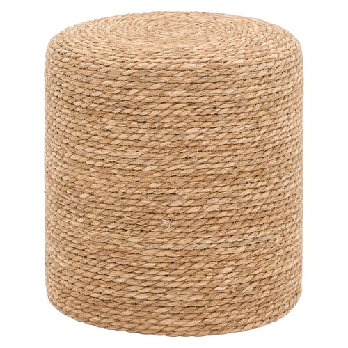 SJGUOJI 16'' Round Ottoman Natural Seagrass...