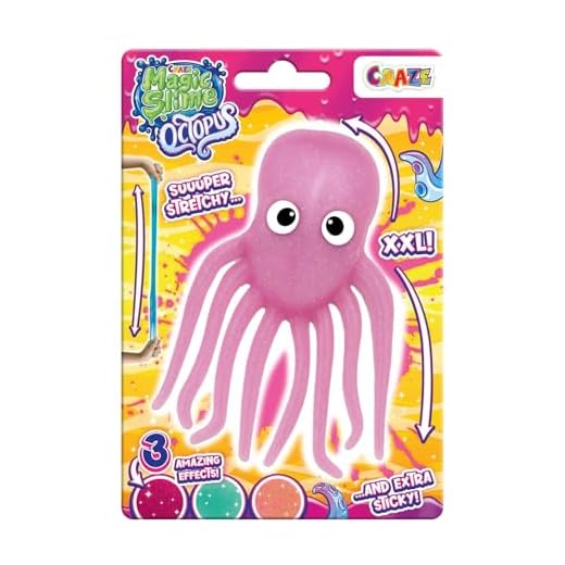Craze Magic Slime Oktopus – Super Dehnbares & Klebriges Schleim Spielzeug | Glow-in-The-Dark, Glitzer & Mehrfarbig | Lustige Gadgets & Kleinigkeiten für Kinder, 6 Farben