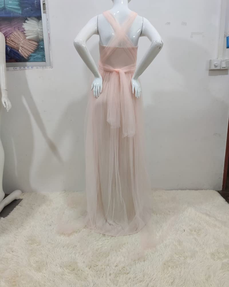 Vestidos de Noche de Maternidad Gasa Vestido para Mujer Embarazadas Plisado Sin Mangas Vestido de Fiesta Vestido Embarazada Largo A-Línea Fotográficas de Maternidad
