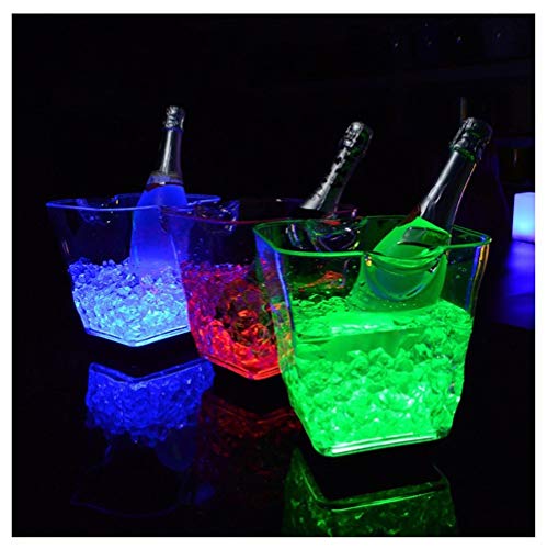 ZJFHEYUO Cubo de Hielo Cubo de Hielo, Cubo de Hielo, Enfriador de champán Barra de Bebidas Cubo de Hielo 5L Cubo de Hielo Colorido, Cubo Enfriador Barril de champán Transparente A