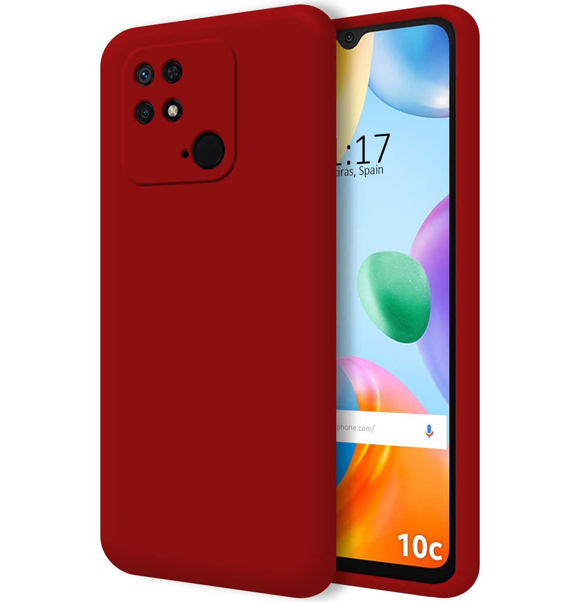 Tumundosmartphone Cover Ciondolo Trasparente per Xiaomi Redmi 9A/9AT Con Cordino Rosa/Dorato