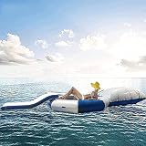 Trampolín De Agua para Trampolín De Agua Inflable del Lago con Tubo Tobogado Y Bolsa De Almohada para Adultos Y Niños,4m