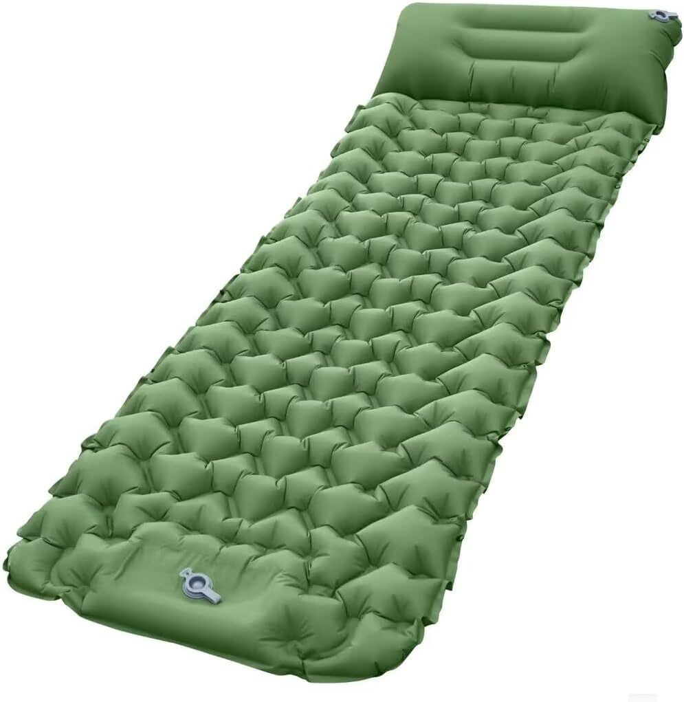 SWZEC Koziya Matelas Gonflable - Ultra Léger,Pompe et Oreiller intégrés, étanche, Convient pour la Tente, la Plage, Les Voyages