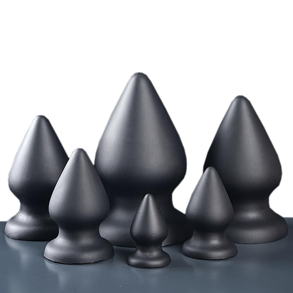 Kuaecr Super Weiches Silikon Groß Analdildos Analplug Butt Plug mit Saugnapf, Analdilatator G-Punkt Prostata Massage Analspielzeug für Frauen Männer Anfänger Profis Anal Erotik Sex Toys (Schwarz 3XL)