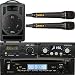 Galaxy Audio TV8 Traveler Portable Wireless PA Speaker System with Dual Channel Receiver, 2x Wireless Handheld Microphone, Audio Link Transmitter, CD and MP3 Player with Remote Controller