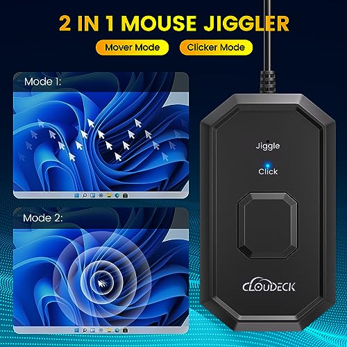 Mouse Jiggler indetectável, 2 em 1 e clique de mouse com adaptador tipo C para computador, Plug & Pl