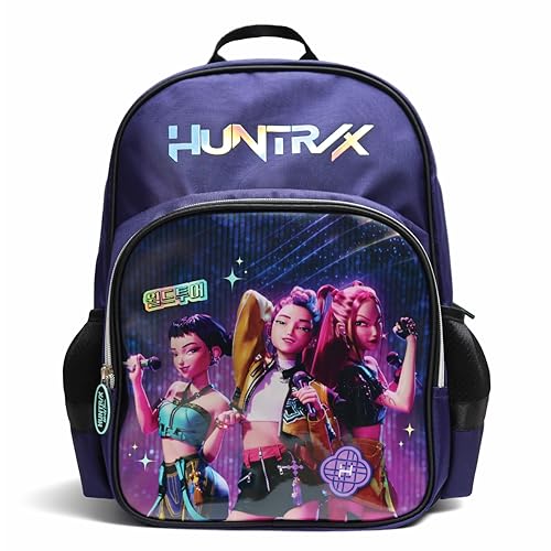 K Pop Demon Hunters Backpack - 36cm School Bag Huntrix Merch Purple