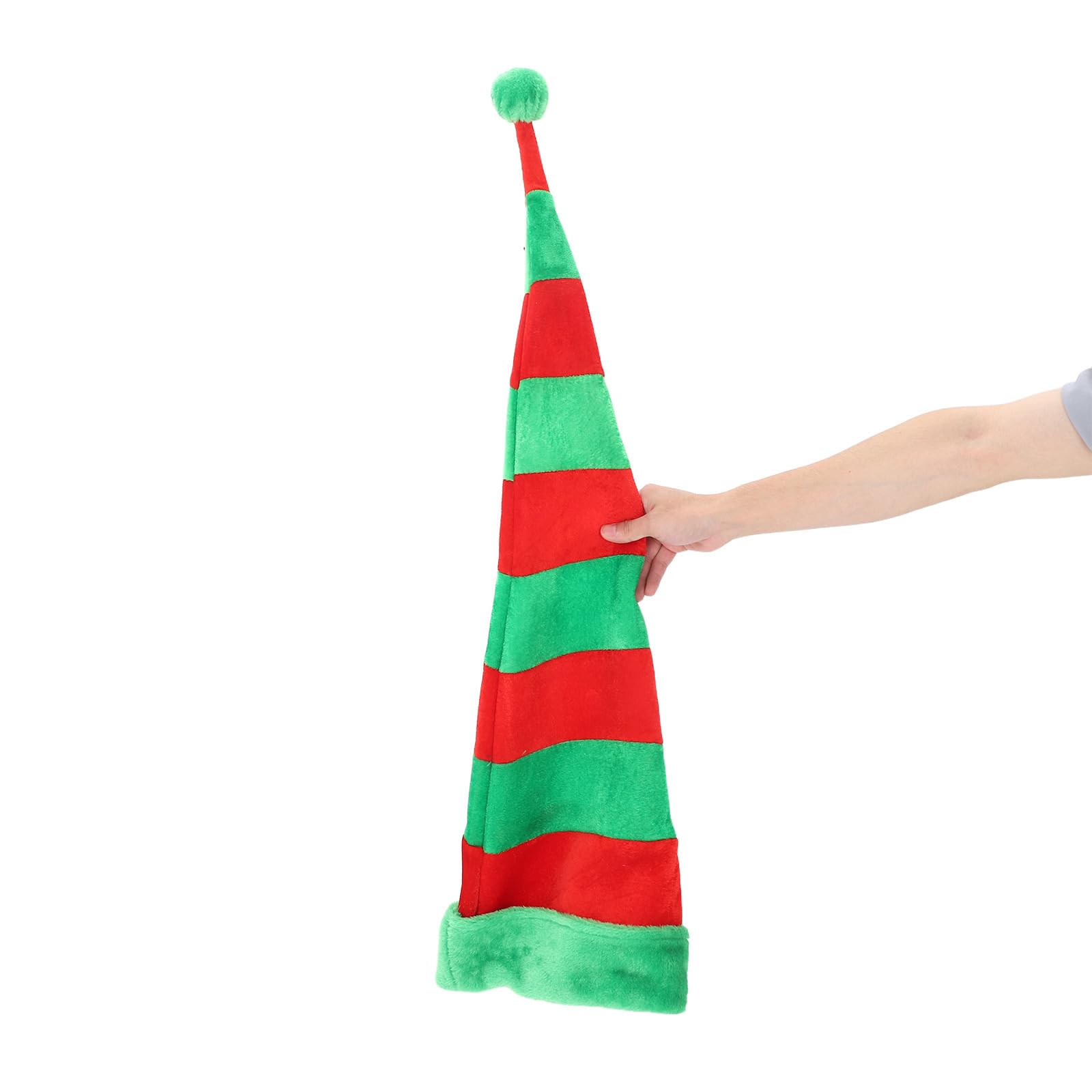 HEMOTON Sombrero Largo Navideño Accesorio para Fotos para Fiesta de Navidad Material de Tela y Hierro, Diseño Moldeable y Divertido Fiestas Navideñas
